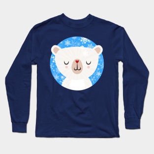 Polar Bear in snowflakes Long Sleeve T-Shirt